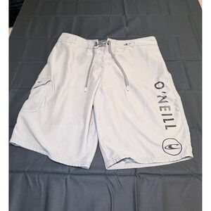ONeill Mens Grey Cargo Board Shorts Swim Trunks Size 34